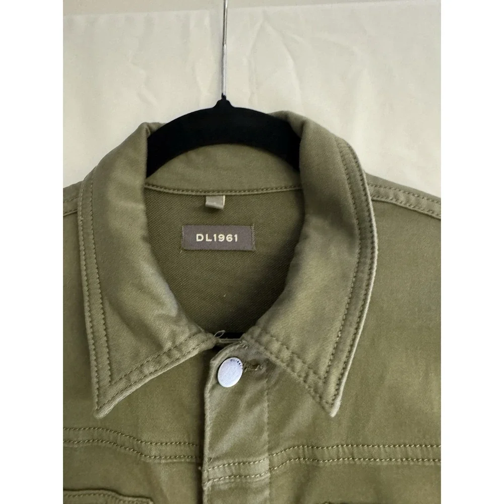 DL 1961 Green Jacket Button Up W/Stretch Sz S Men's Hipster‎ Grunge